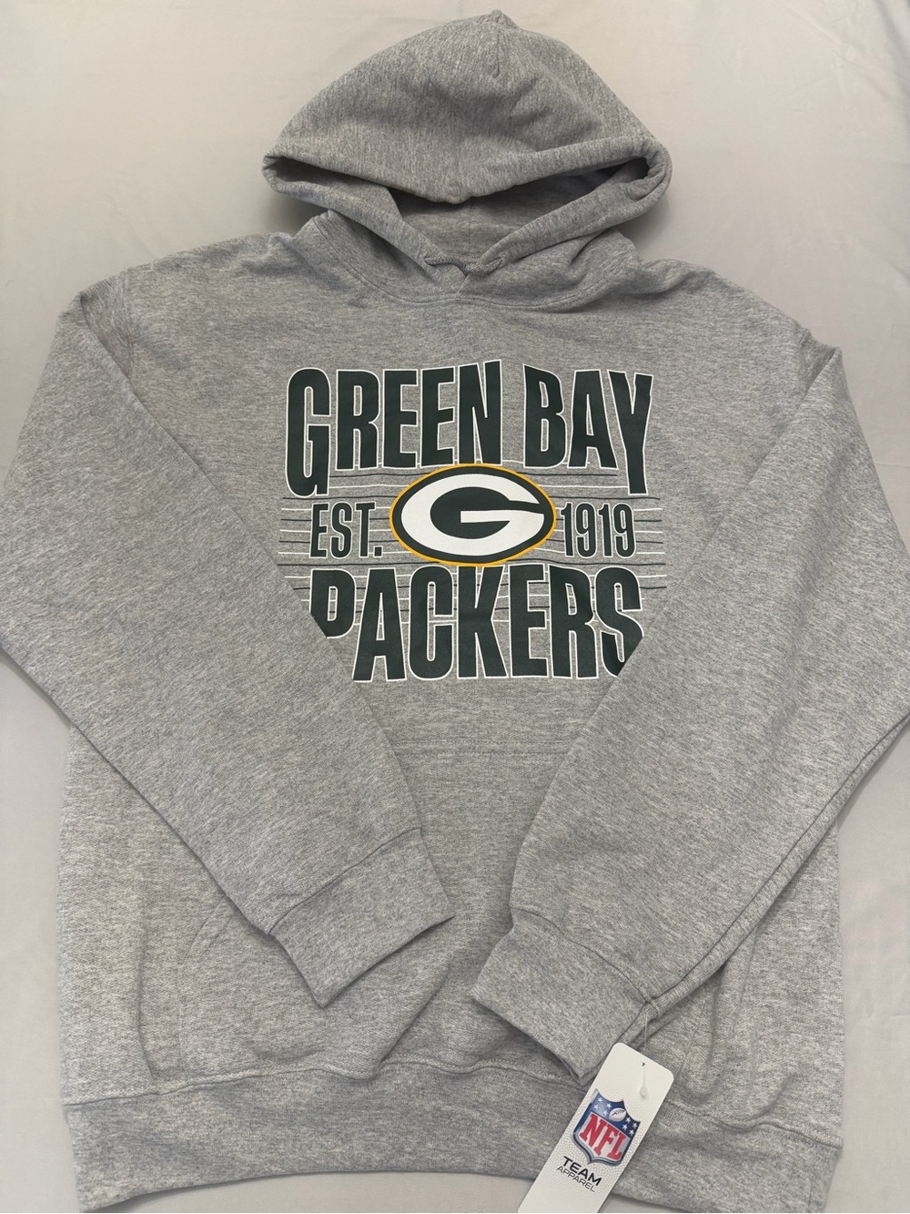 NFL Green Bay Packers Gray Crewneck Hoodie with Team Logo